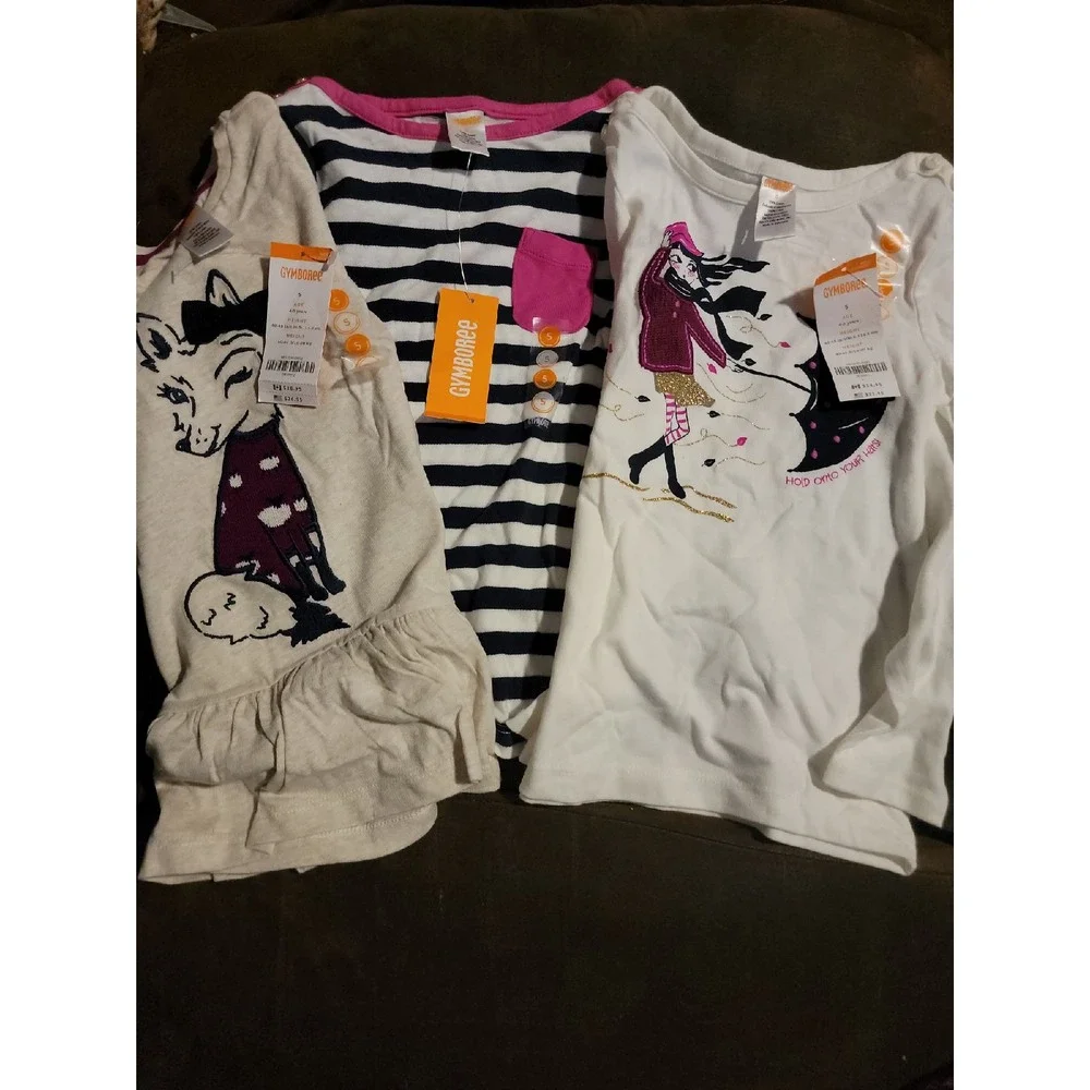 Gymboree bundled and bright lot of 3 tops size 5 nwt